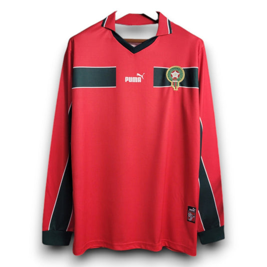Morocco 1998 Away Red Retro Jersey - Long Sleeve